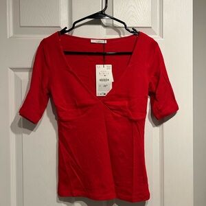 Zara Elegant Red Women's Top